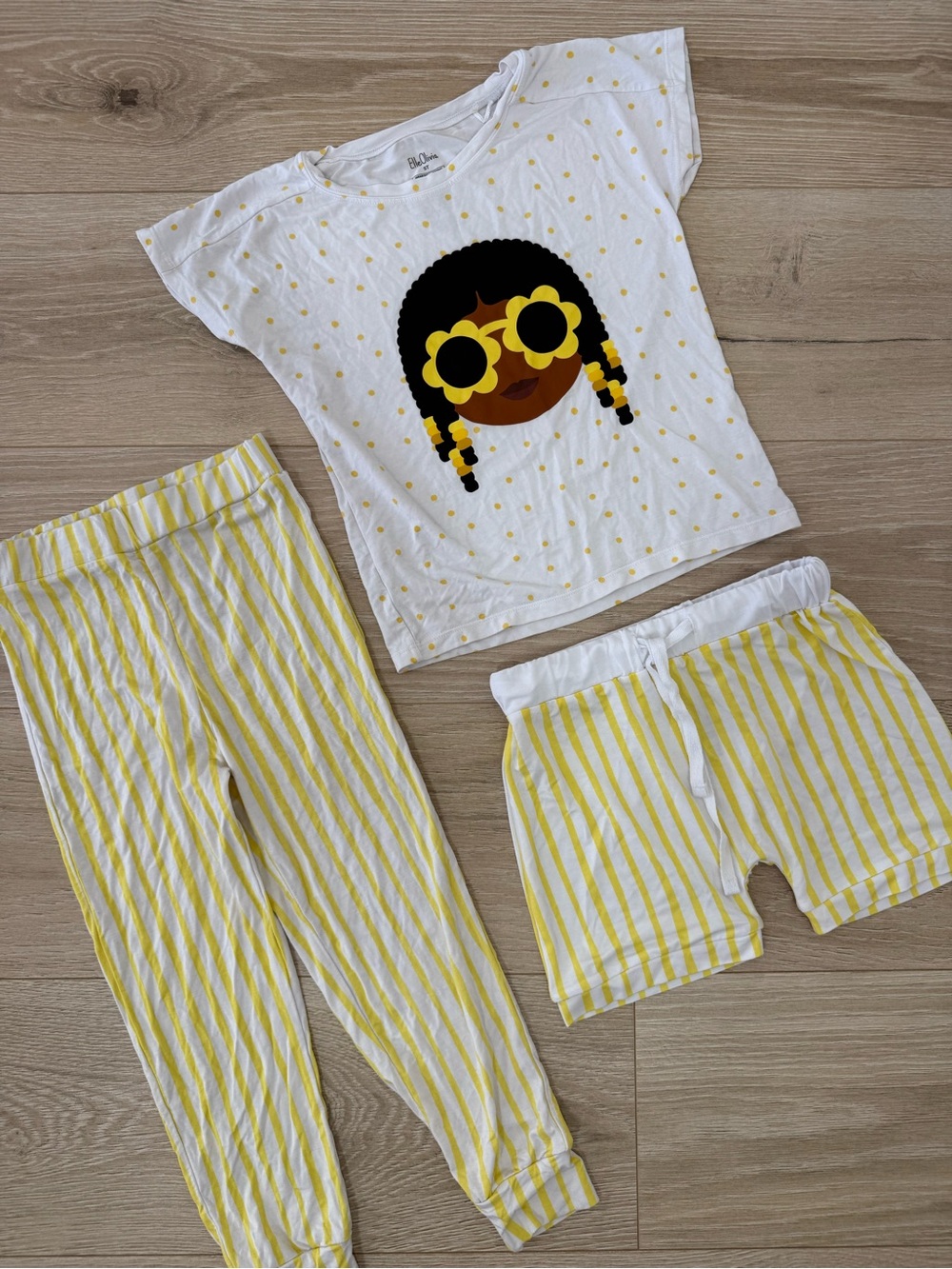 Elle Olivia Bamboo Yellow Striped Pajama Set